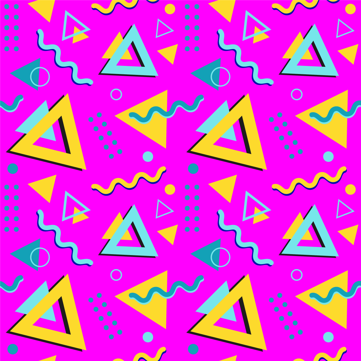 乙烯基地毯几何八十年代孟菲斯图案 - TenStickers