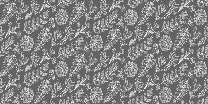 乙烯基花草地毯花卉叶片图案 - TenStickers