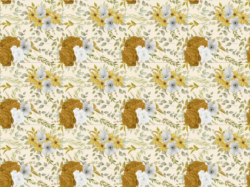 乙烯基花草地毯 植物叶状设计 - TenStickers