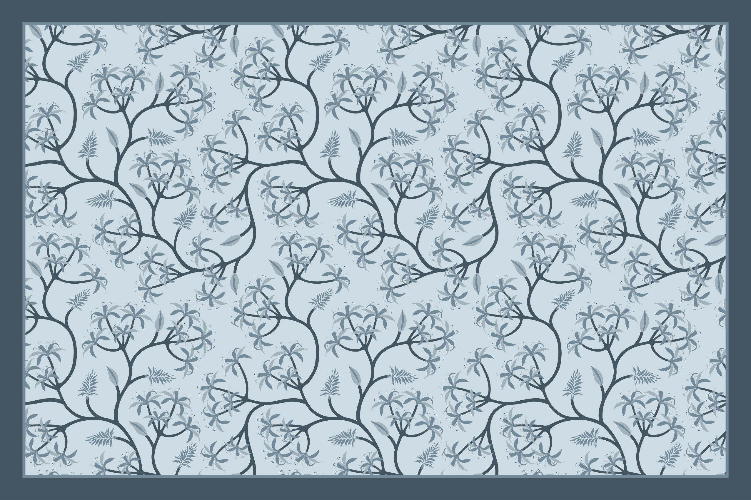 乙烯基花草地毯 植物轮廓图案 - TenStickers