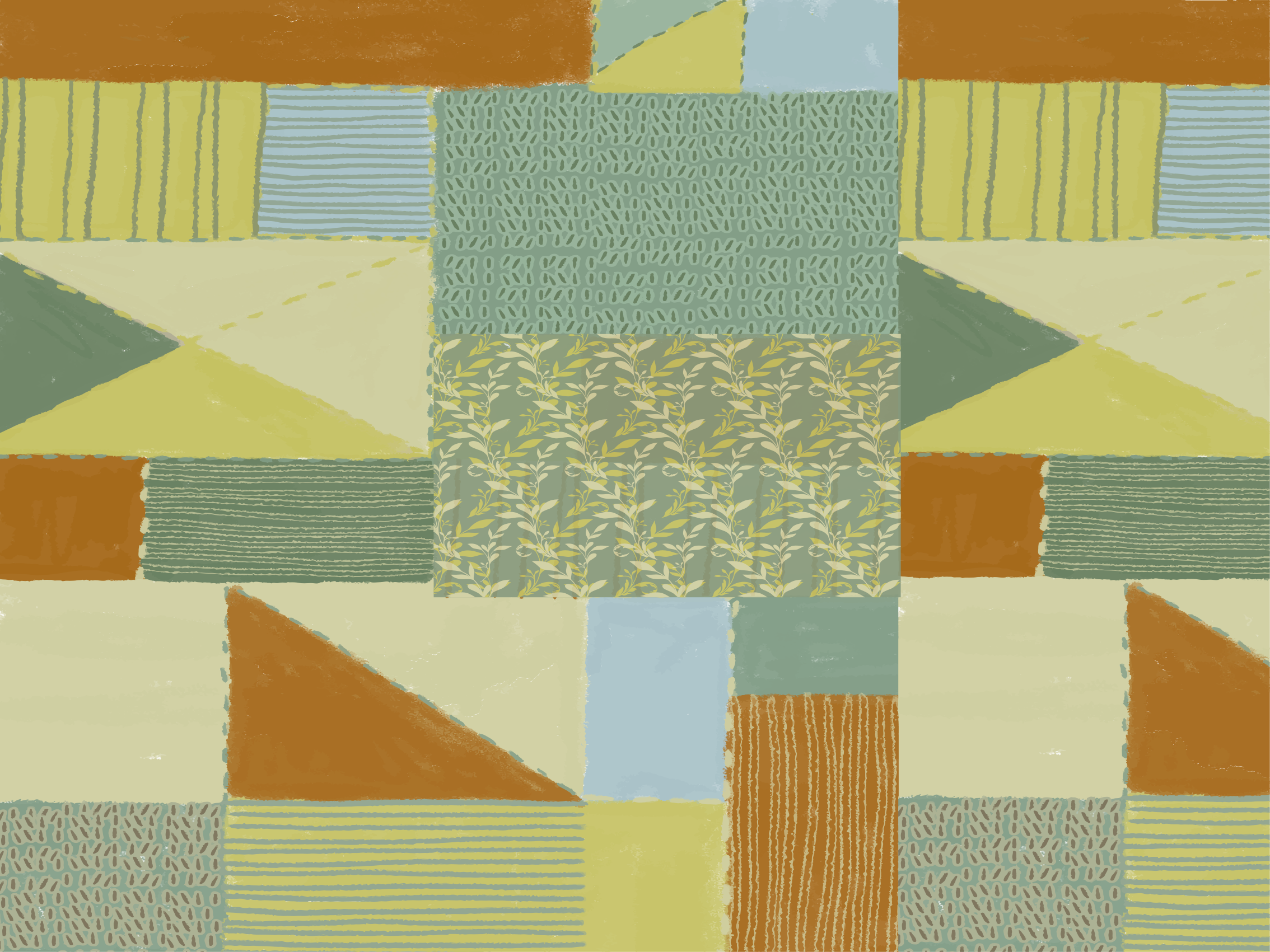 乙烯基地毯几何 几何拼布挂毯 - TenStickers