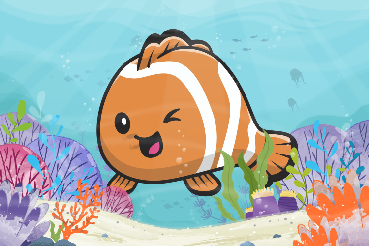 条纹微笑鱼动物地毯 - TenStickers