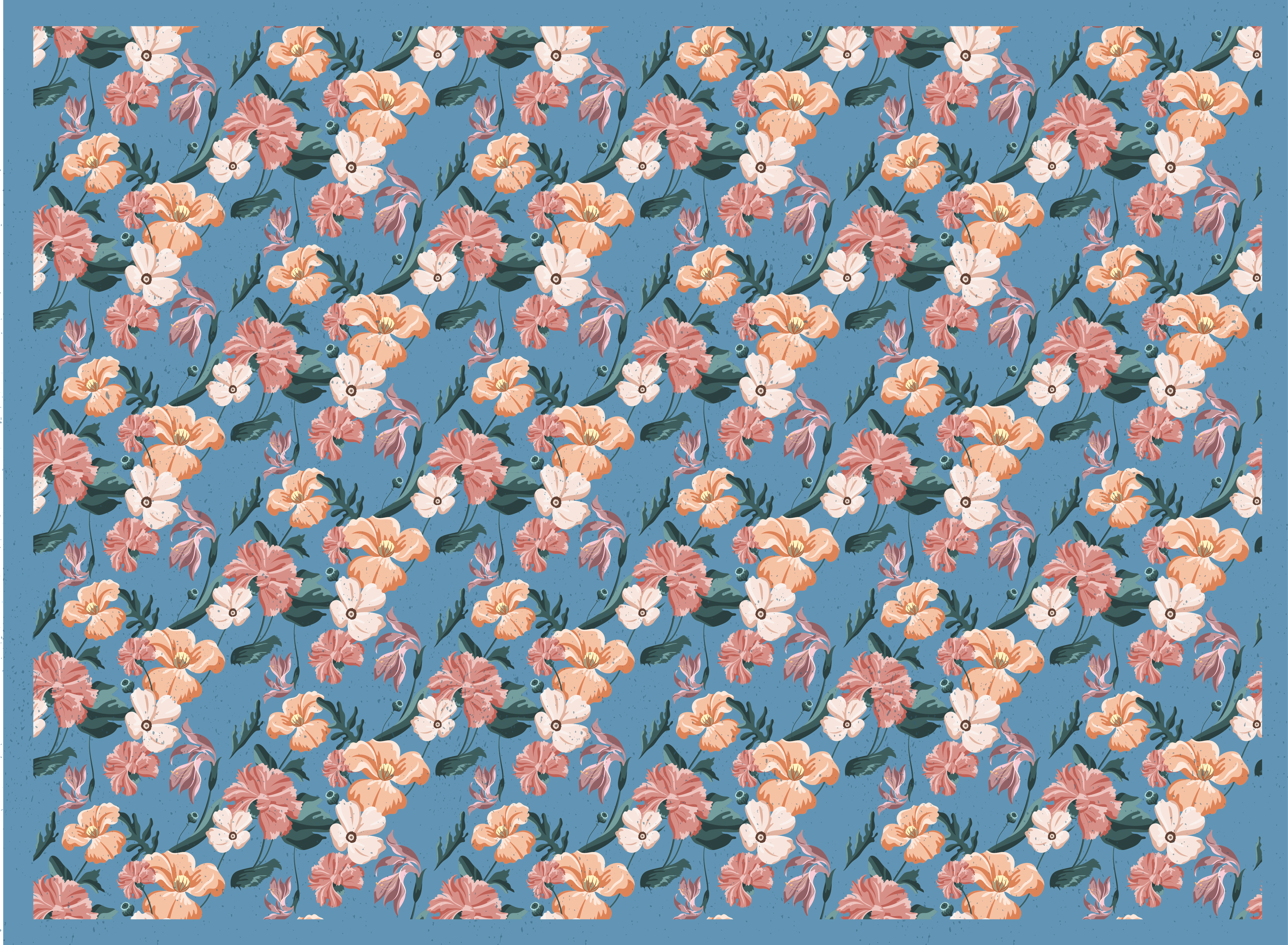 乙烯基花草地毯 花卉绽放图案 - TenStickers