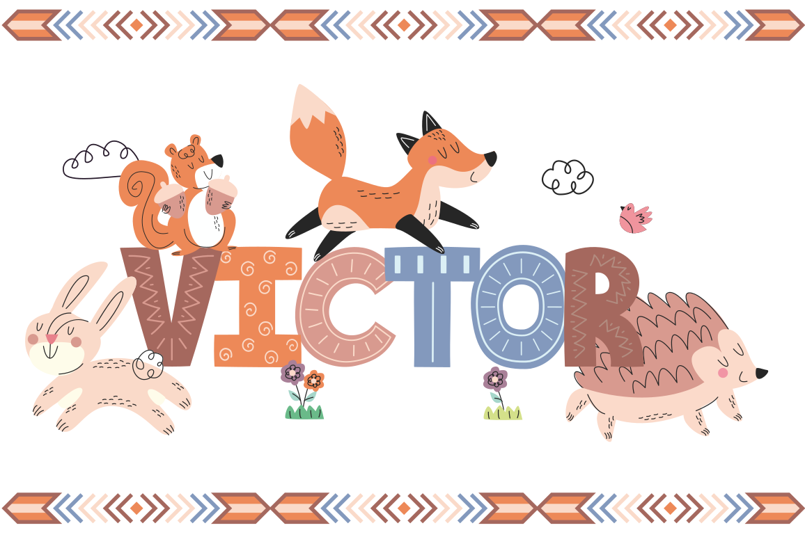 乙烯基地毯名称 可定制的小动物 - TenStickers