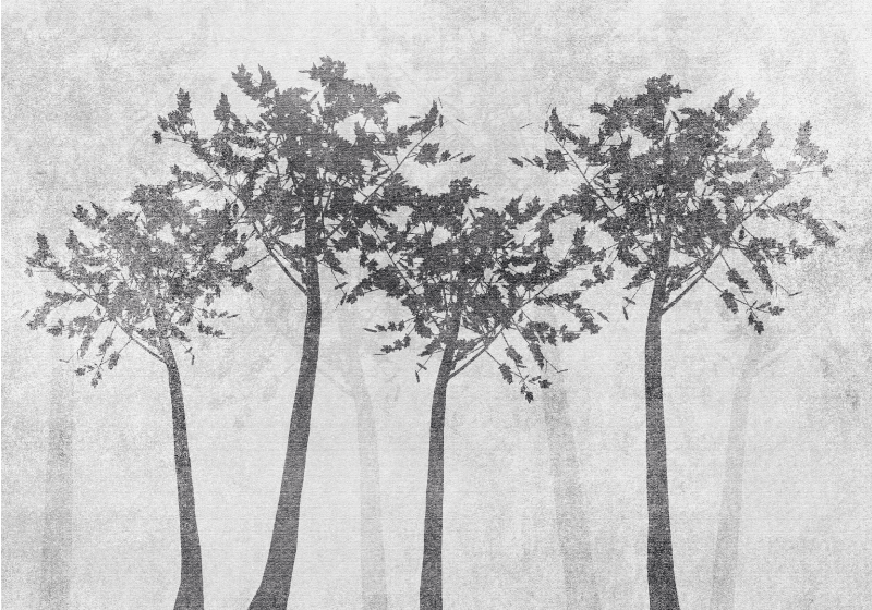 乙烯基地毯特性 森林剪影 - TenStickers