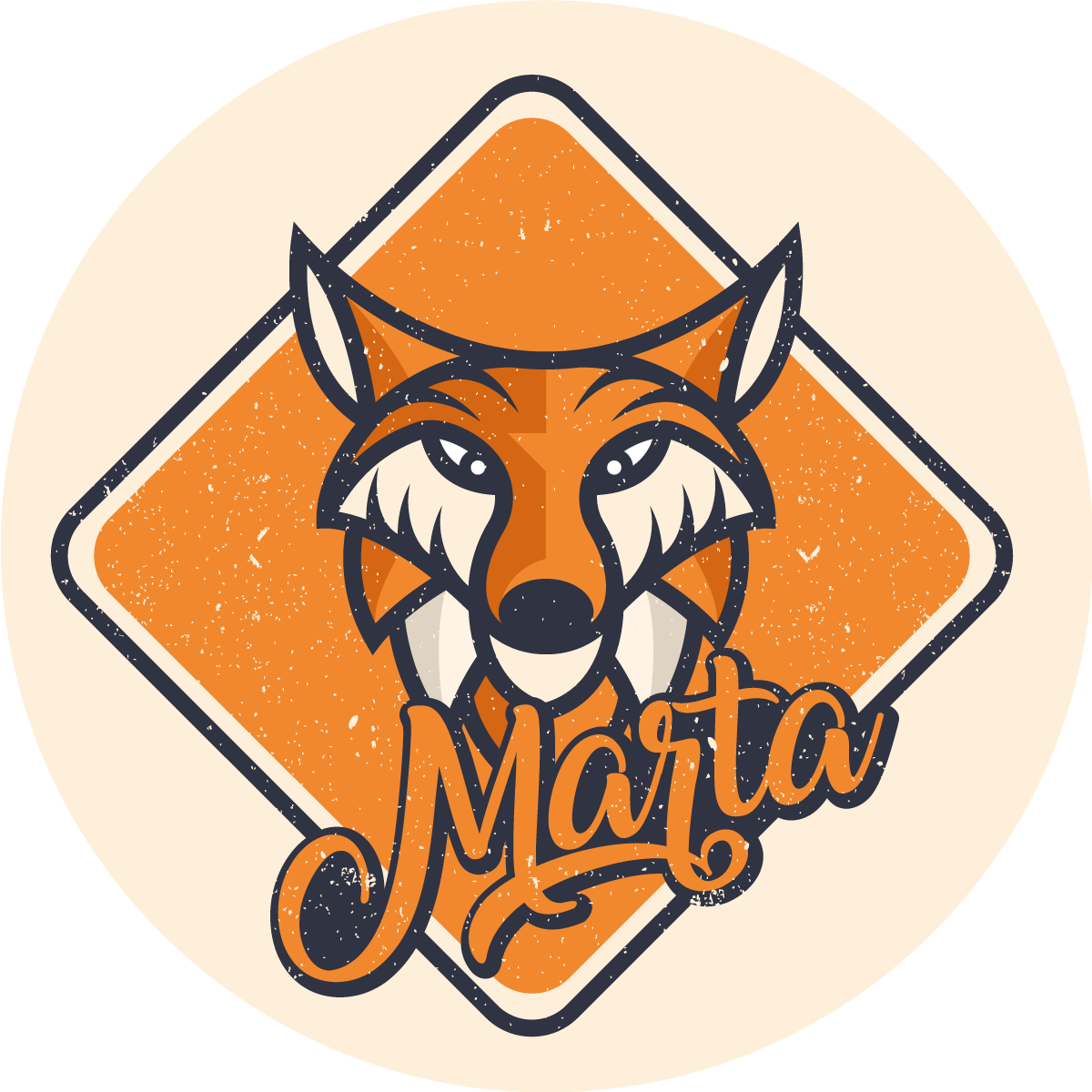 乙烯基地毯名称 可定制的聪明狐狸 - TenStickers