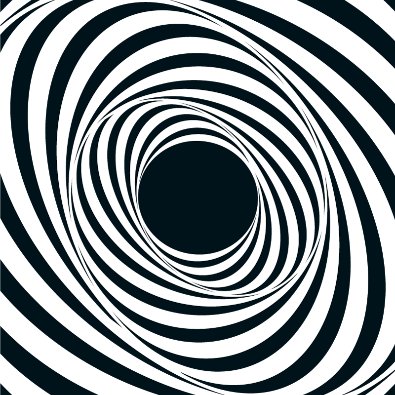 乙烯基地毯几何 黑白旋转图案 - TenStickers