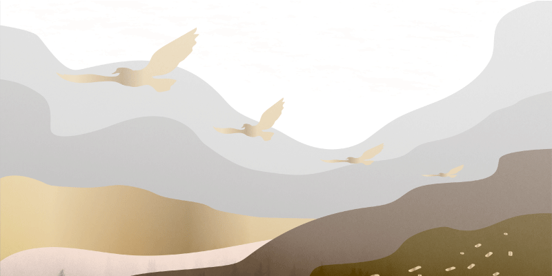 乙烯基地毯动物 舒缓鸟类剪影风景 - TenStickers