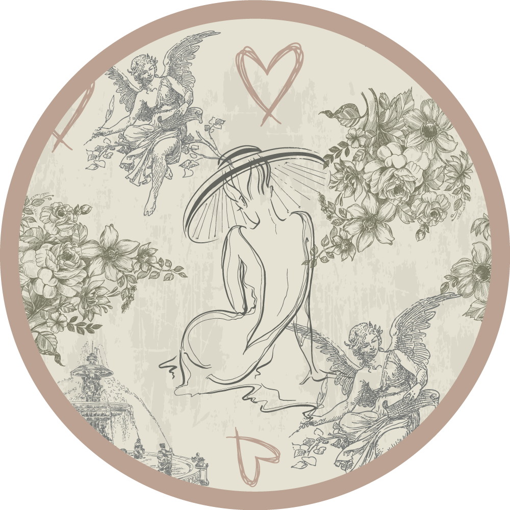 复古法式浪漫图案地毯 - TenStickers