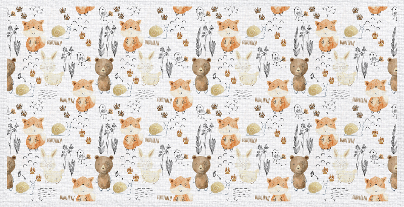 乙烯基地毯 儿童 快乐动物朋友 - TenStickers