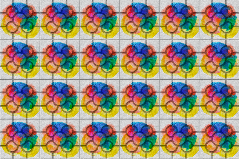 乙烯基复古地毯 彩色毕尔巴鄂街道瓷砖 - TenStickers