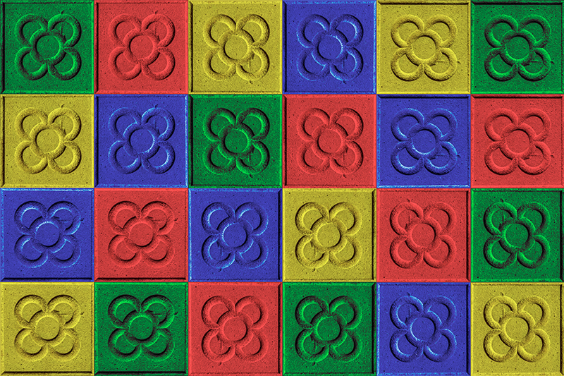 乙烯基地毯客厅 波普艺术马赛克瓷砖 - TenStickers