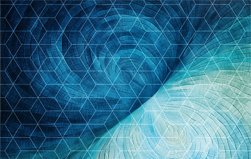 乙烯基地毯浴室 抽象蓝色背景 - TenStickers