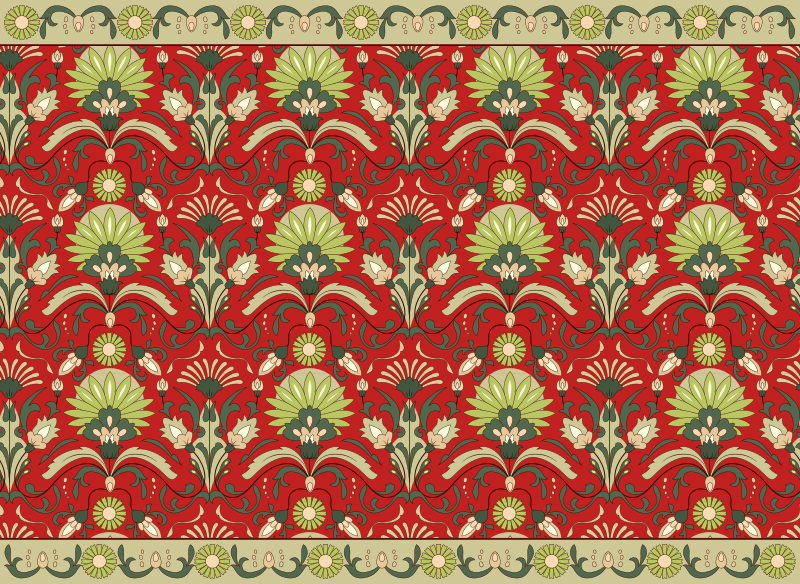 乙烯基地毯饭厅 传统绿色设计 - TenStickers