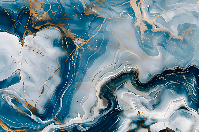 大理石乙烯基地毯深蓝色与白色 - TenStickers