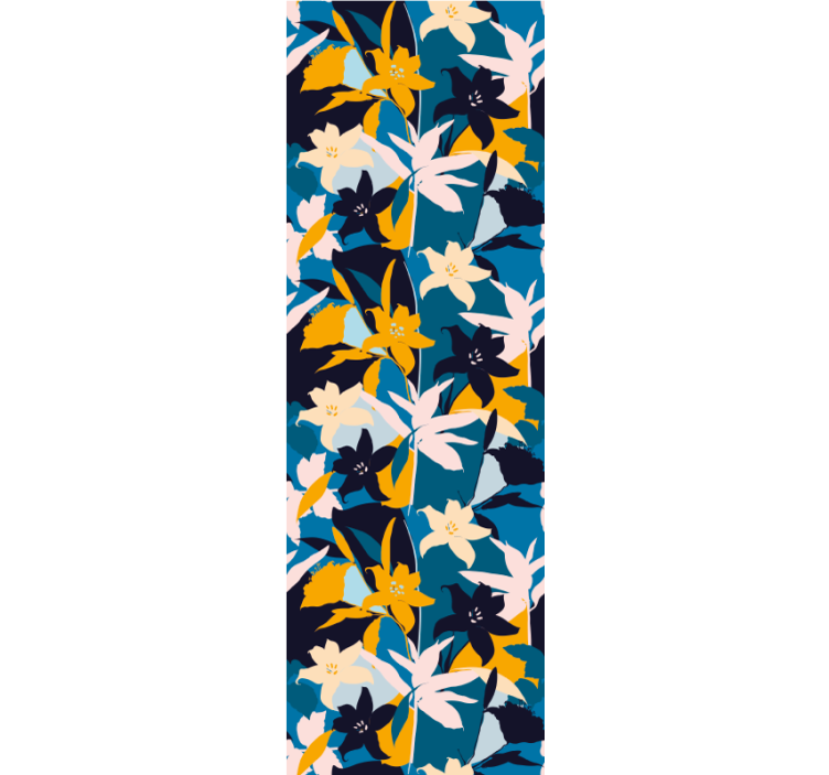 墙纸花卉抽象多彩图案 - TenStickers