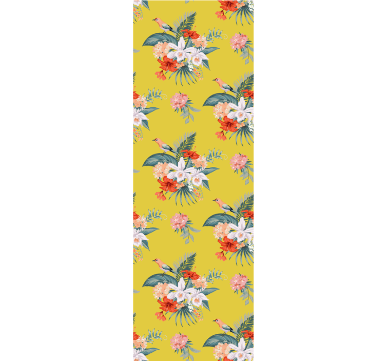 墙纸花卉配黄底花束 - TenStickers