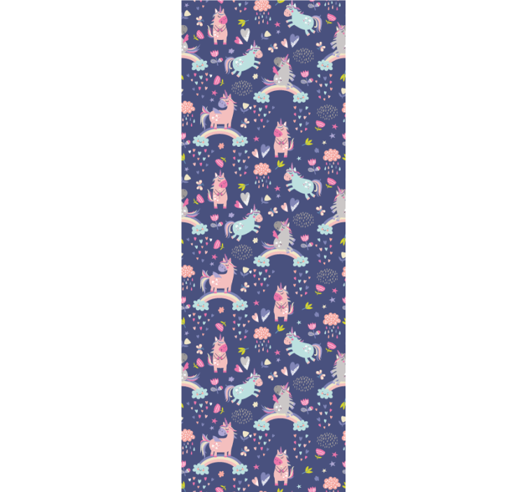 儿童墙纸适合多彩独角兽图案 - TenStickers