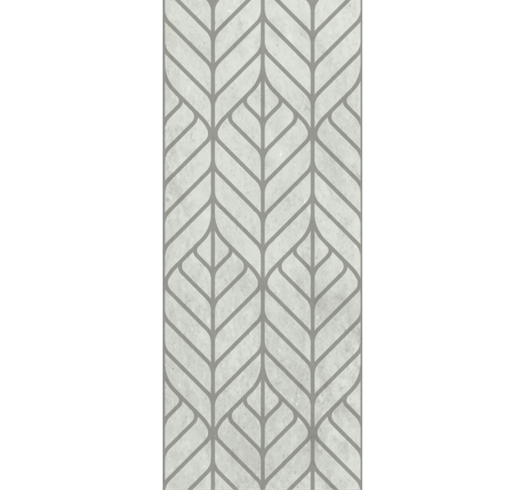 客厅墙纸呈现叶子几何设计 - TenStickers