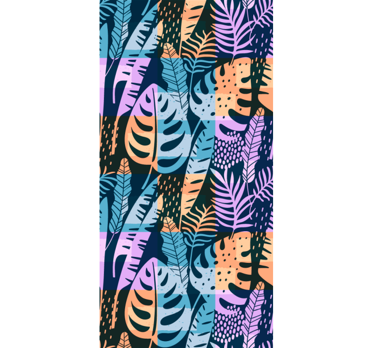 墙纸 树叶 热带色彩艺术 - TenStickers