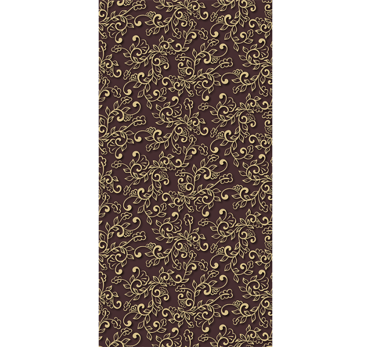 客厅墙纸优雅花卉漩涡图案 - TenStickers