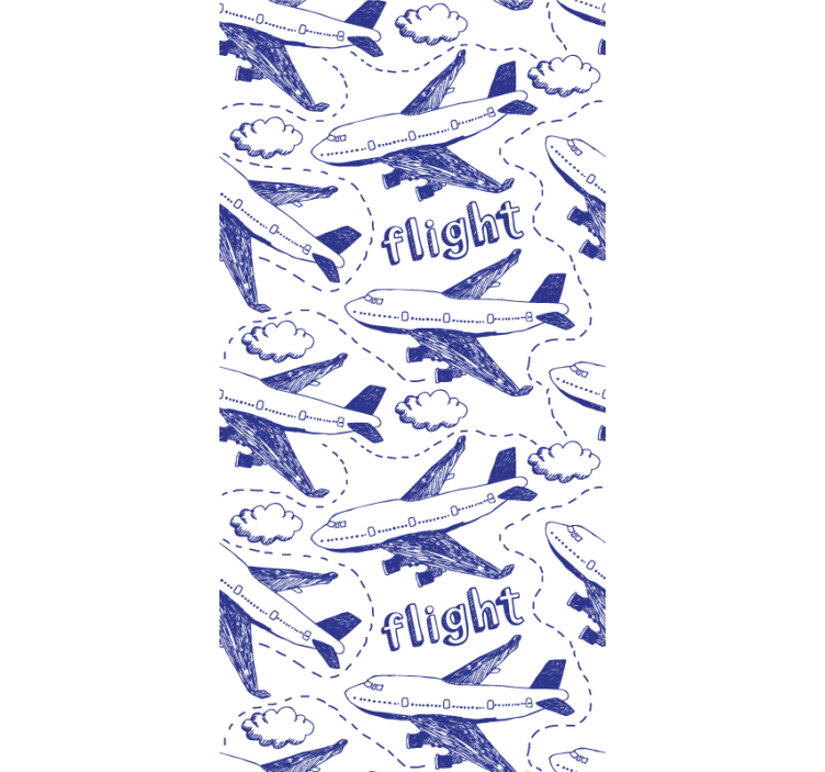 城市和乡村壁纸 飞机飞行场景 - TenStickers