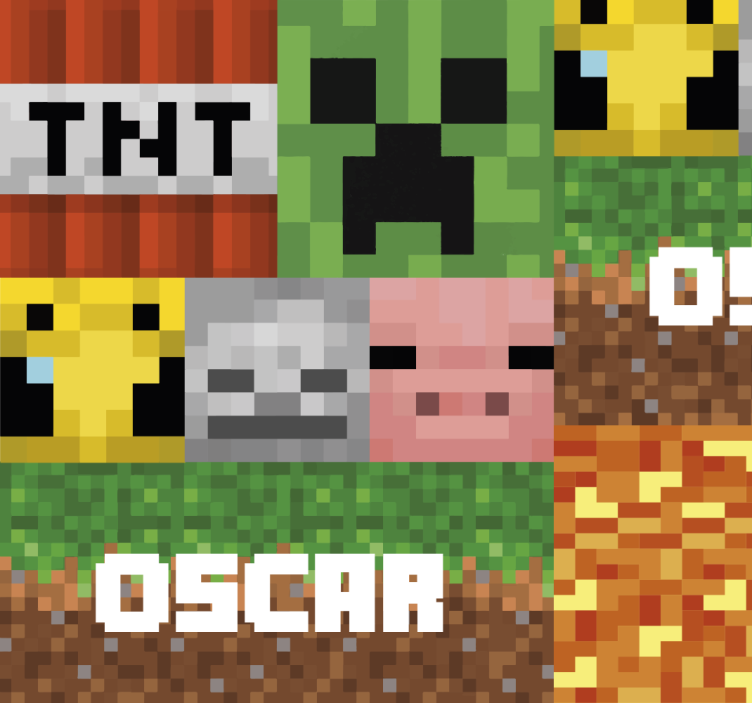 少女卧室墙纸 游戏几何图案 - TenStickers