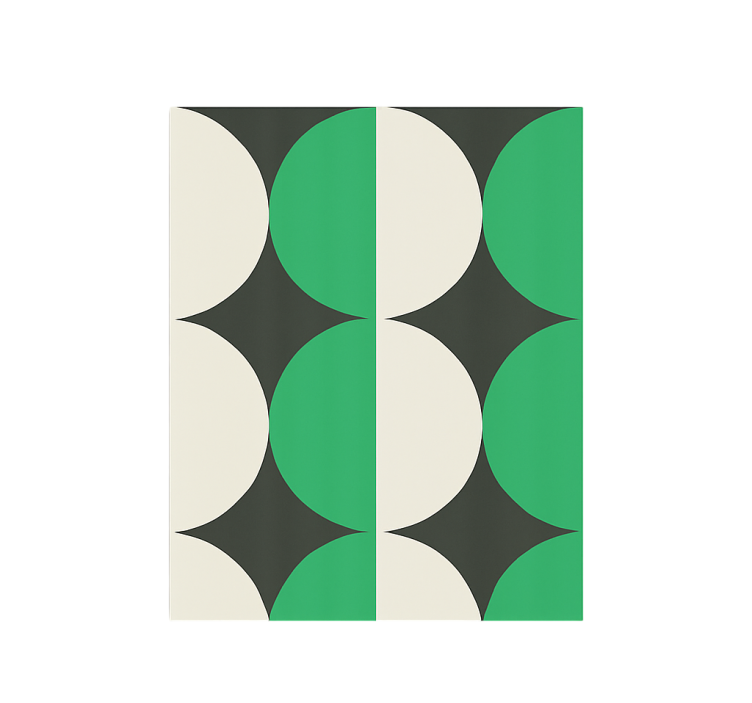 复古墙纸 1970 年代祖母绿和谐 - TenStickers