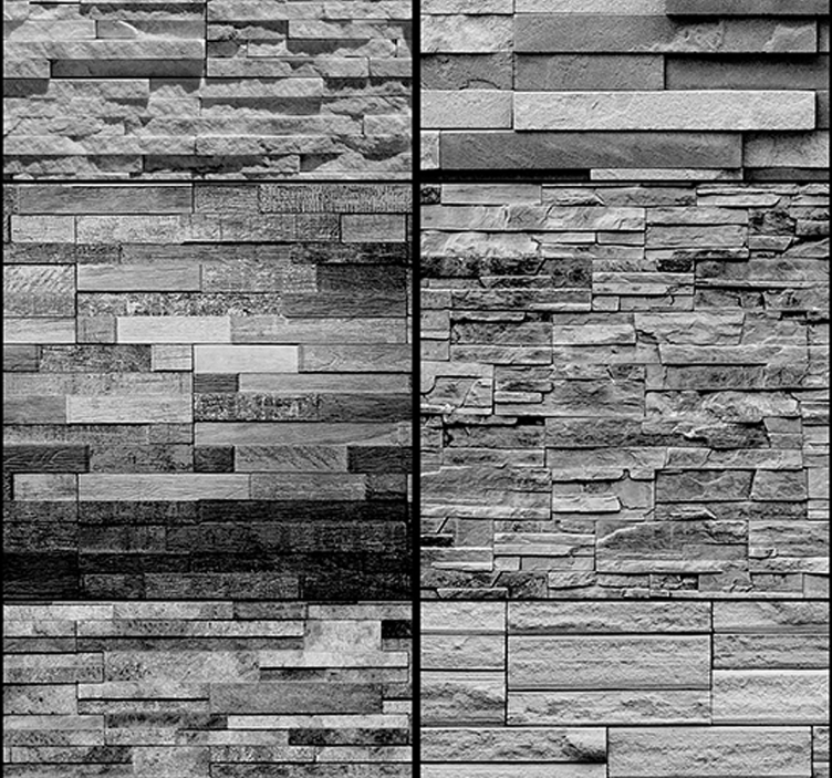 墙纸 石 stacked Stone Pattern - TenStickers