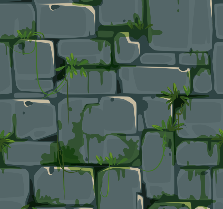 墙纸 砖墙纸 绿砖叶状装饰 - TenStickers