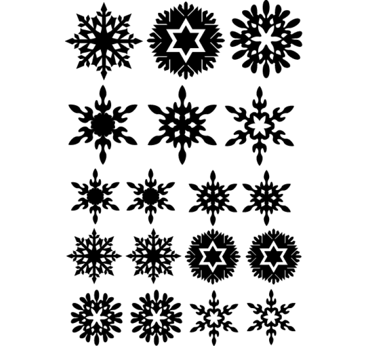 墙纸 圣诞 黑色雪花 - TenStickers