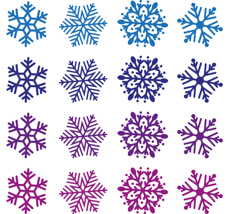 墙纸 圣诞 紫色和蓝色雪花 - TenStickers