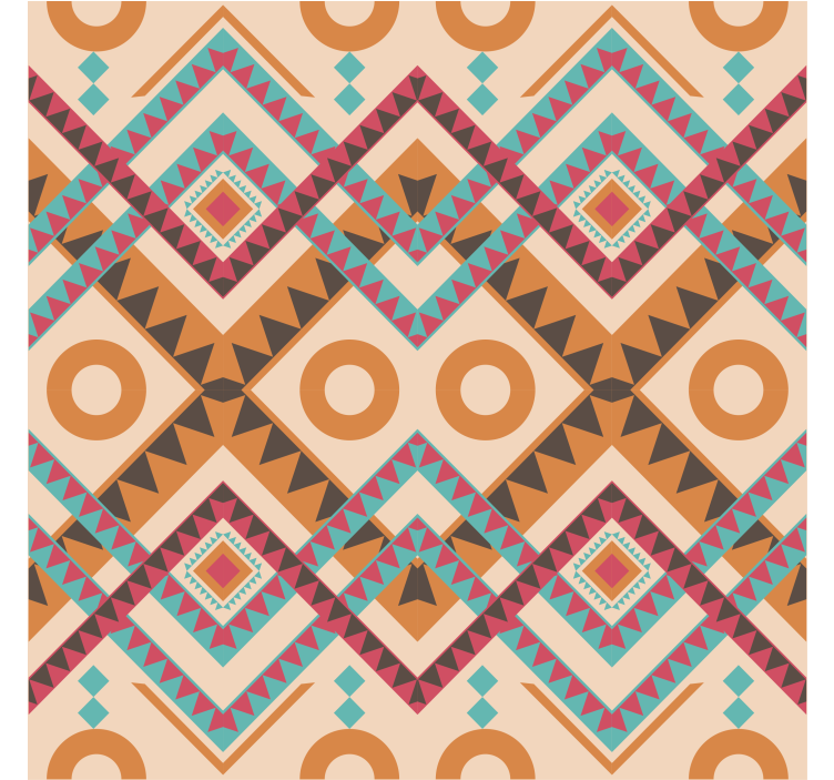 客厅墙纸呈现多彩钻石图案 - TenStickers