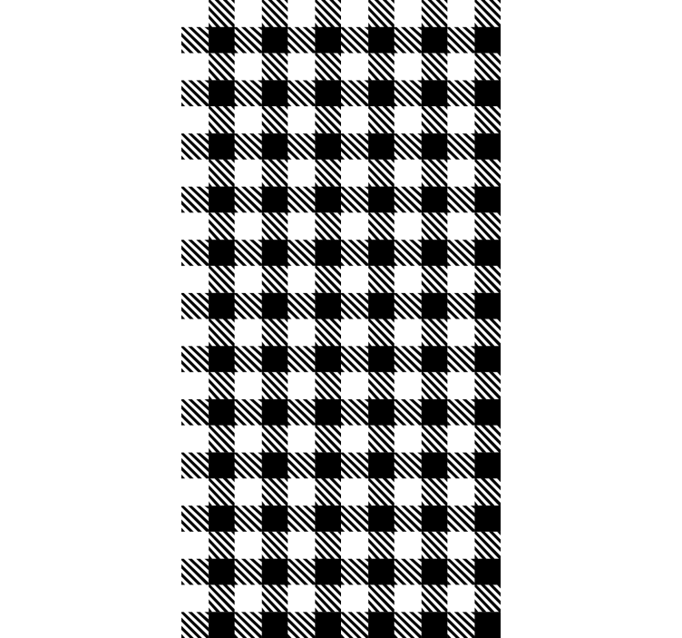 卧室墙纸装饰黑白方格 - TenStickers