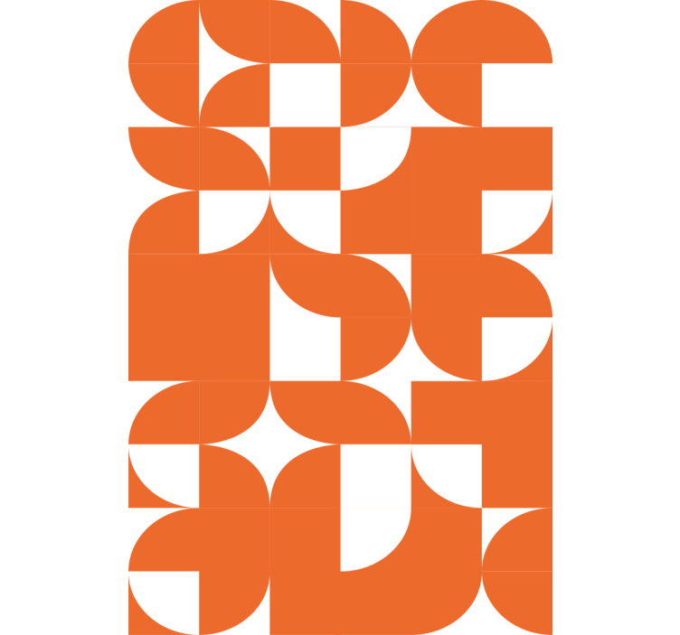 壁纸纹理橙色圆形几何艺术图案 - TenStickers