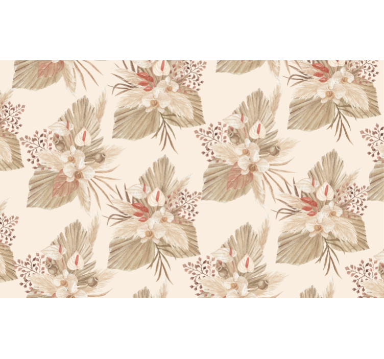 客厅墙纸干花与芦苇草 - TenStickers