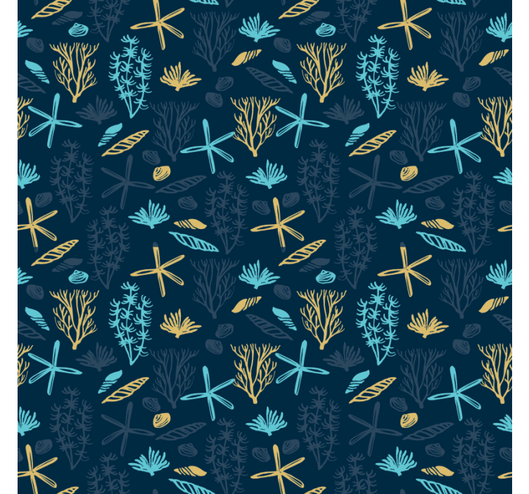 卧室墙纸装饰灵感来自珊瑚图案 - TenStickers