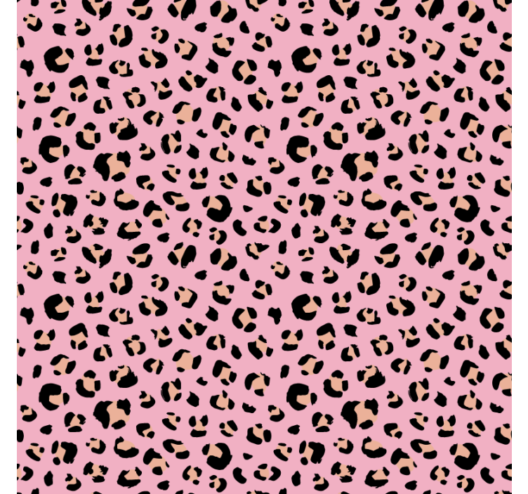 墙纸 动物壁纸 黑粉色水彩豹子图案 - TenStickers