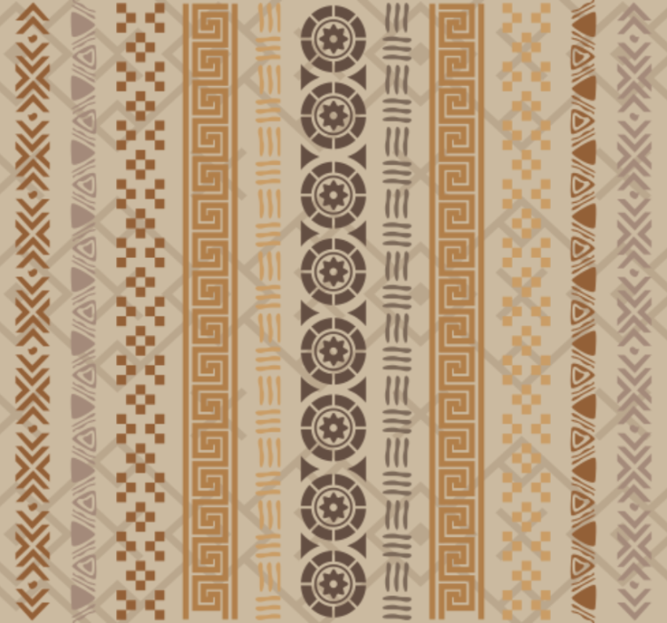 办公室墙纸呈现拼图印章效果的棕色 - TenStickers