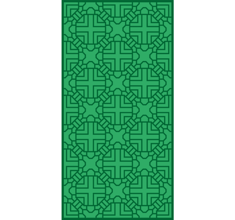 墙纸壁纸几何绿色图案 - TenStickers