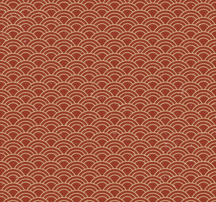 墙纸壁纸呈现复古风格的日本波浪 - TenStickers