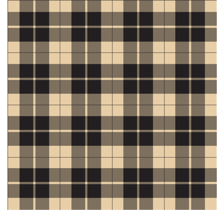 墙纸壁纸呈现黑线米色图案方块 - TenStickers