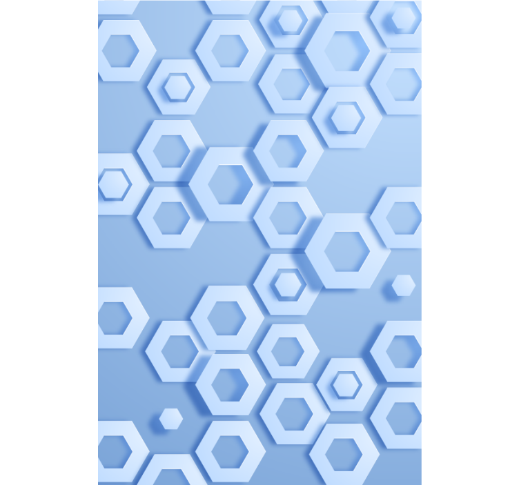 墙纸 几何 六边形蓝色图案 - TenStickers