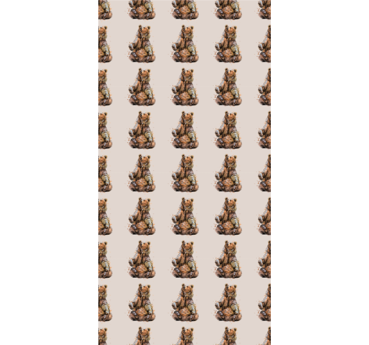 儿童墙纸适合棕色熊图案 - TenStickers