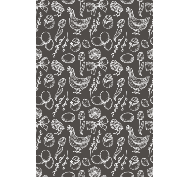 儿童墙纸可爱小鸡图案 - TenStickers