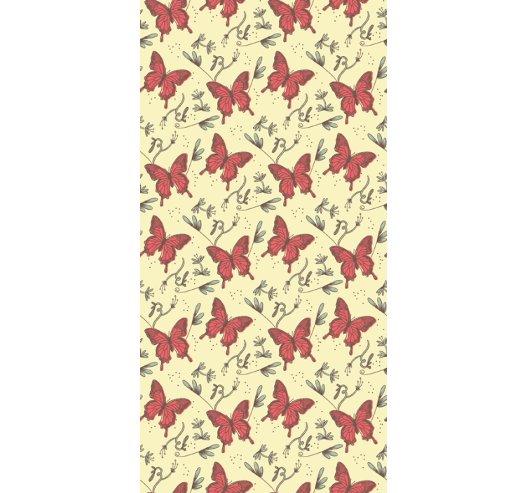 墙纸 蝴蝶壁纸 复古风格 - TenStickers