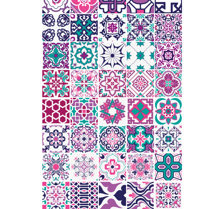 壁纸纹理几何瓷砖图案 - TenStickers