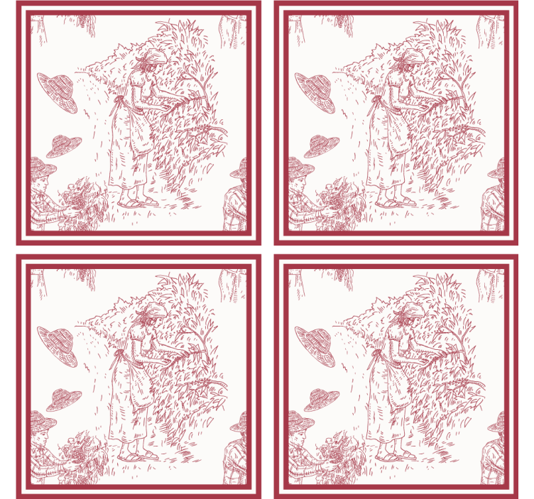 古典复古墙纸乡村场景插图 - TenStickers