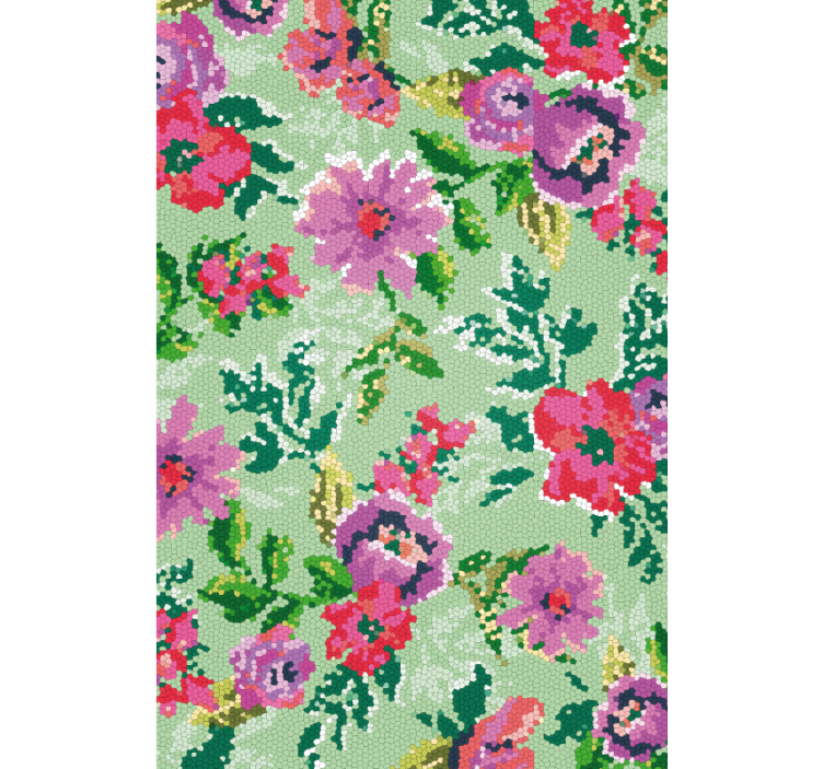 墙纸花卉马赛克花卉图案 - TenStickers