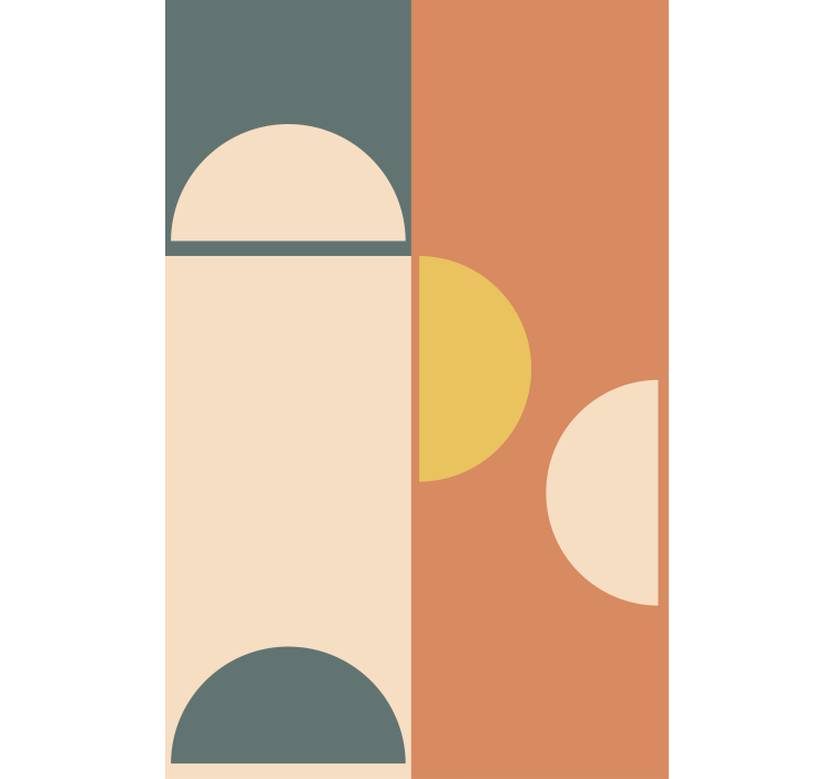 墙纸 现代 半圆与矩形几何艺术 - TenStickers